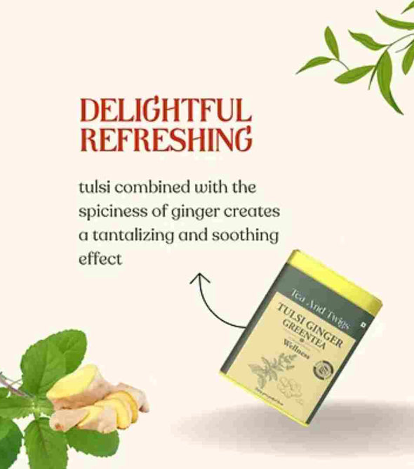 Tulsi Ginger Green Tea ( 15 Tea Bags)