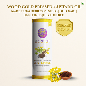 Buy Medhavi SuperFoods Wood Cold Pressed Mustard Oil - 100% Pure & Chemical-Free | Natural Flavor for Cooking & Wellness