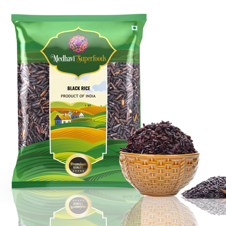 Buy Medhavi Premium Black Rice (500gm) - 100% Organic, Non-GMO & Gluten-Free | Rich in Antioxidants, Perfect for Health & Wellness