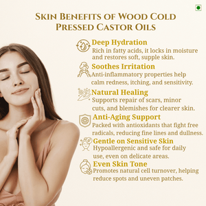 Medhavi SuperFoods Wood Cold Pressed Castor Oil - 100% Pure & Chemical-Free | Nourishment for Hair, Skin & Health