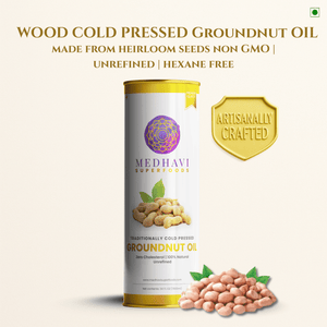 Buy Medhavi SuperFoods Cold Pressed Groundnut Oil - 100% Pure & Chemical-Free | Natural Goodness for Cooking & Health