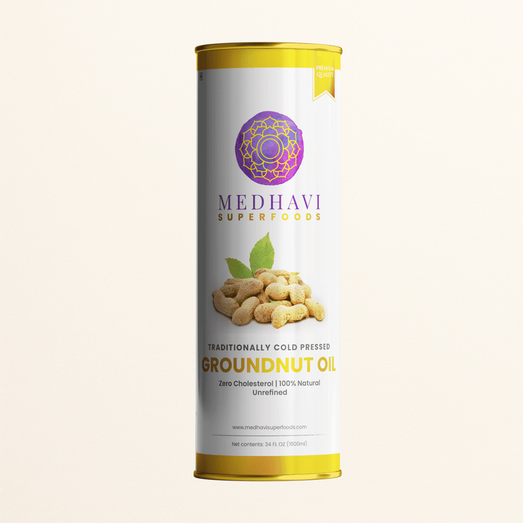 Buy Medhavi SuperFoods Cold Pressed Groundnut Oil - 100% Pure & Chemical-Free | Natural Goodness for Cooking & Health