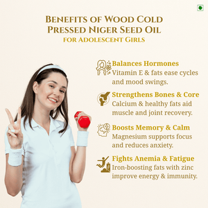 Buy Medhavi SuperFoods Wood Cold Pressed Niger Seed Oil - 100% Pure & Artisanal | Nutrient-Packed Wellness Elixir