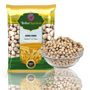 Buy Medhavi Superfoods Premium Kabuli Chana (500gm) – 100% Organic, Nutritious, and Chemical-Free | Ideal for Hummus, Curries, Salads & More!