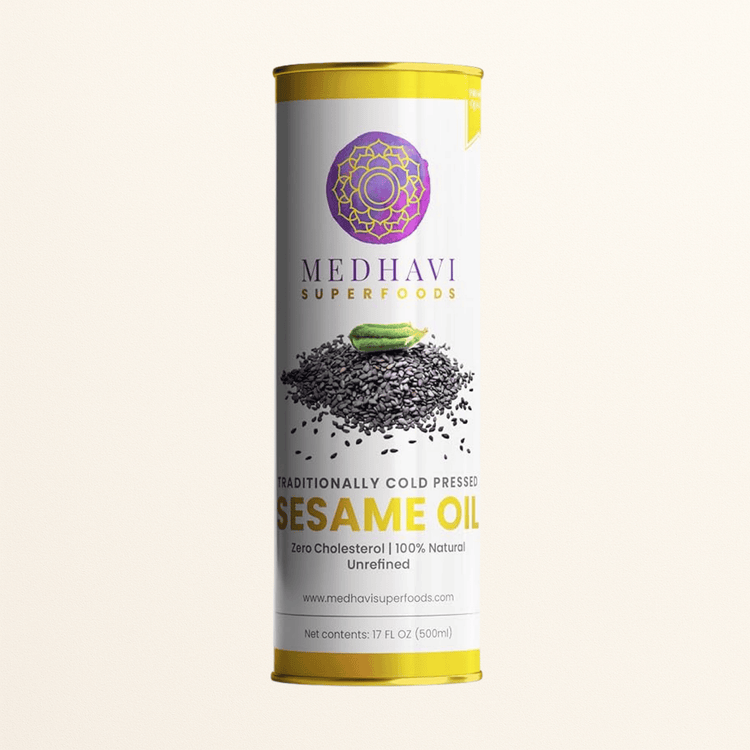 Buy Medhavi SuperFoods Wood Cold Pressed Sesame Oil - 100% Pure & Chemical-Free | A Heritage Elixir for Cooking & Care