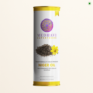 Buy Medhavi SuperFoods Wood Cold Pressed Niger Seed Oil - 100% Pure & Artisanal | Nutrient-Packed Wellness Elixir