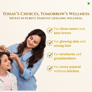 Medhavi SuperFoods Wood Cold Pressed Coconut Oil – 100% Pure & Natural, Artisanal Wood Pressed Oil | Sulphur Free| Nourishment for Skin, Hair, and Cooking